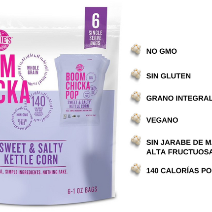 Boom Chicka Pop Sweet & Salty Kettle Single Serve Popcorn (4/6/1oz)