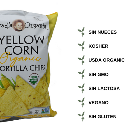 Brad's Organic Yellow Corn Chips (12/9oz)