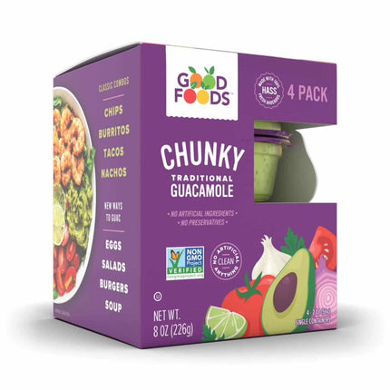 Good Foods Chunky Guacamole 4 Pack 6/4/8oz