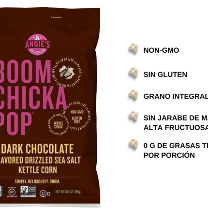 Boom Chicka Pop Dark Chocolate Drizzled Sea Salt Kettle Corn (12/5.5oz)