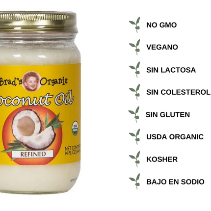 Brad's Organic Coconut Oil Refined (6/14oz)