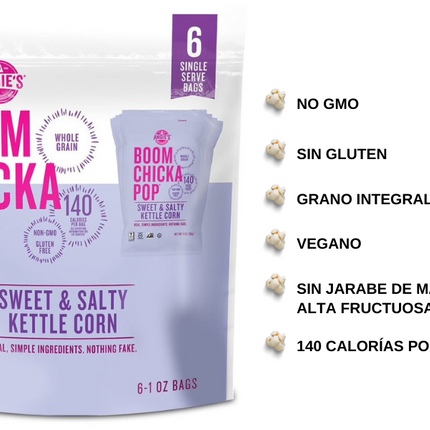 Boom Chicka Pop Sweet &amp; Salty Kettle Single Serve Popcorn (4/6/1oz)