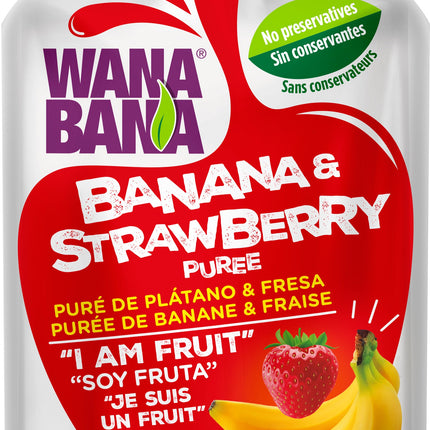 Wanabana Banana &amp; Strawberry Puree Pouch 48/3oz