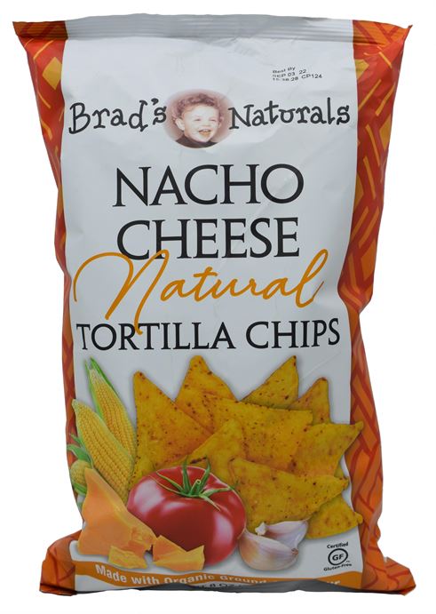 Brad's Organic Natural Tortilla Nacho Cheese Chips (12/8oz)