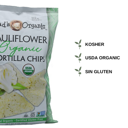 Brad's Organic Veggie Tortilla Cauliflower Chips (12/8oz)