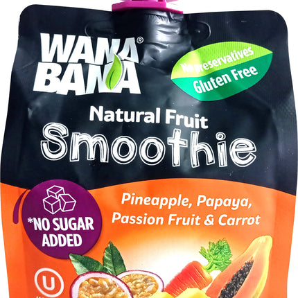 Wanabana Pineapple, Papaya, Passion Fruit &amp; Carrot Bag Smoothie 8/8.45oz