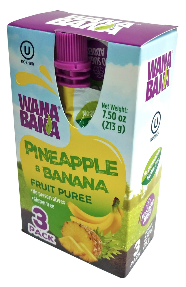 Wanabana Pinapple &amp; Banana Puree (15/3pk/7.5oz)