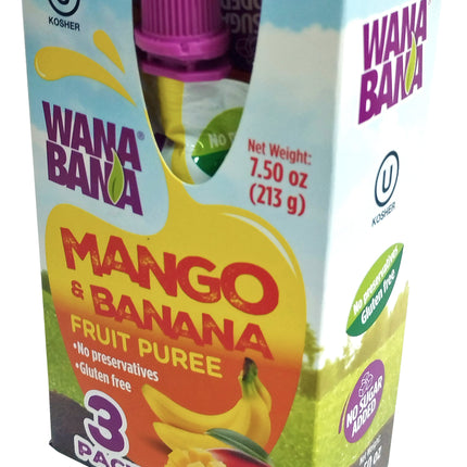 Wanabana Mango &amp; Banana Puree (15/3pk/7.5oz)