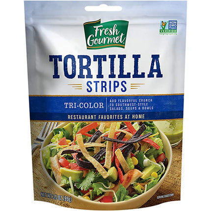 Fresh Gourmet Tortilla Strips Tri Color Salad Topping (9/3.5oz)