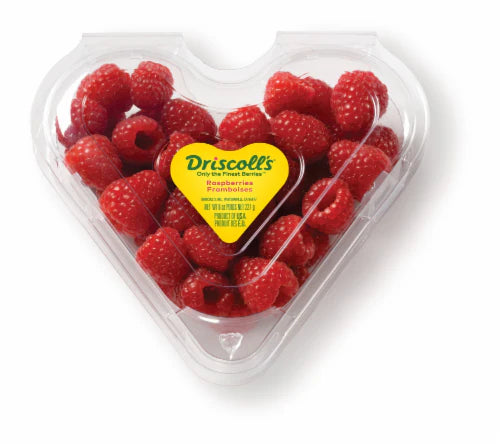 Heart Shape Raspberries (6/8oz)