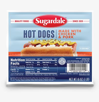 Sugardale Chicken &amp; Pork Franks (24/16oz)