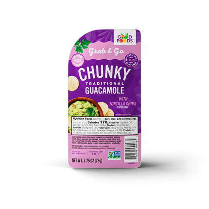 Good Foods Chunky Traditional Guacamole w/ Tortilla Chips 12/2.75oz